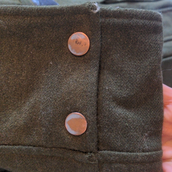 Army Green Wool Utility Coat with Hood - Picture 5 of 12